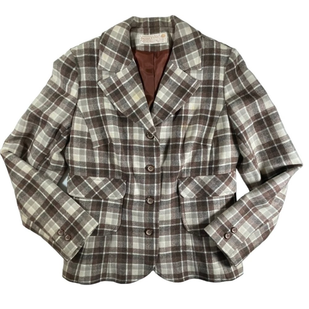 1950s Pendleton 49er jacket women's 100% wool plaid 50s blazer